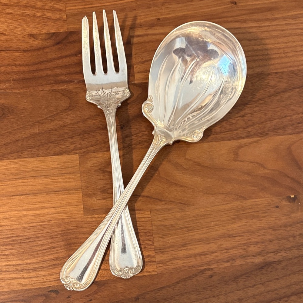 Elegant Silver Fork and Spoon Set
